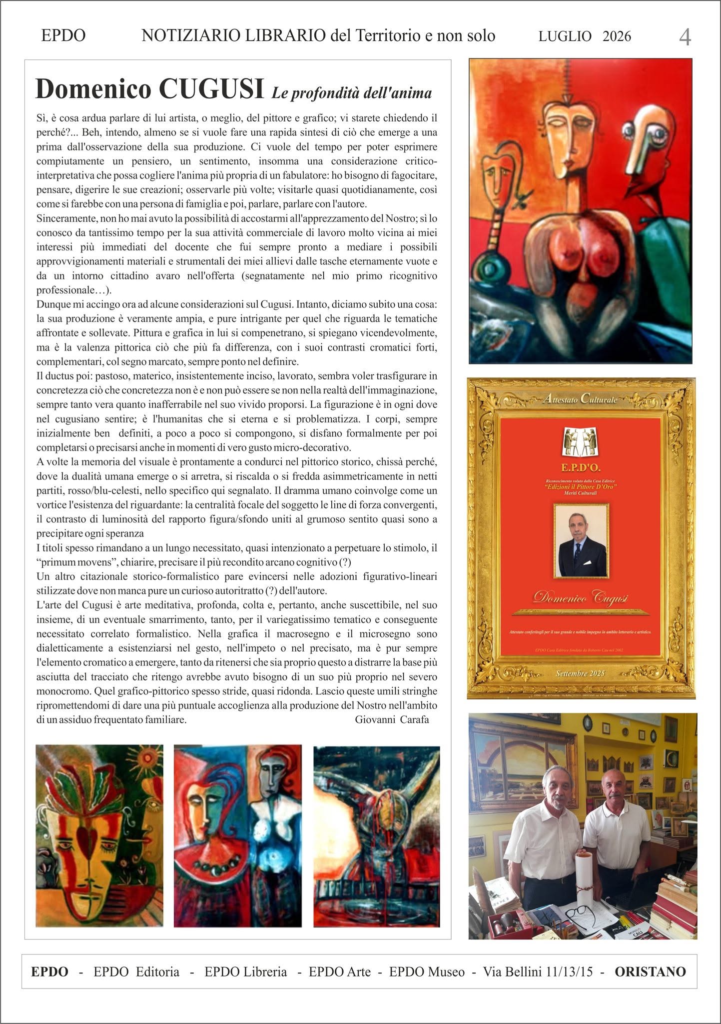 Notiziario Culturale EPDO Oristano